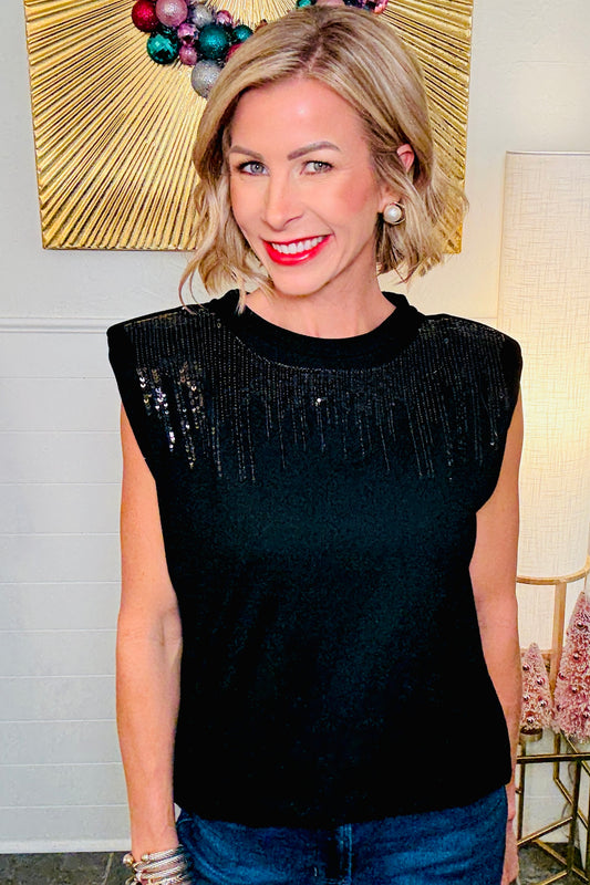 The Cascade Sequin Top