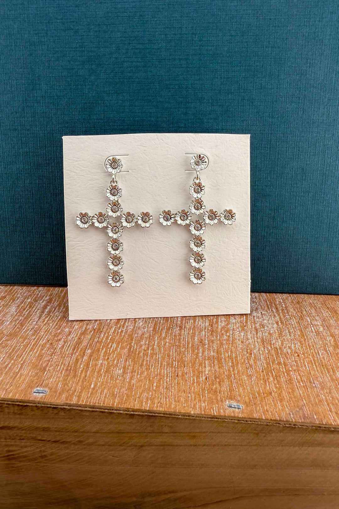 The Everlasting Bloom Cross Earrings