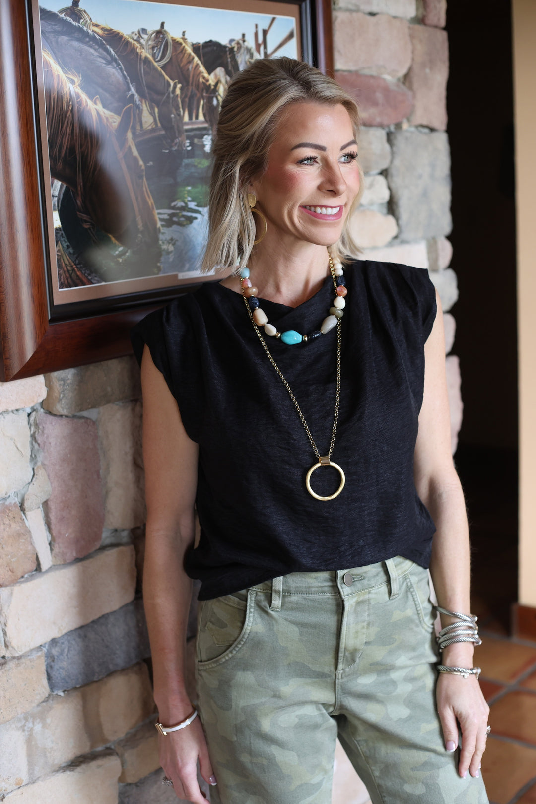 The Seraphine Drape Top – Black