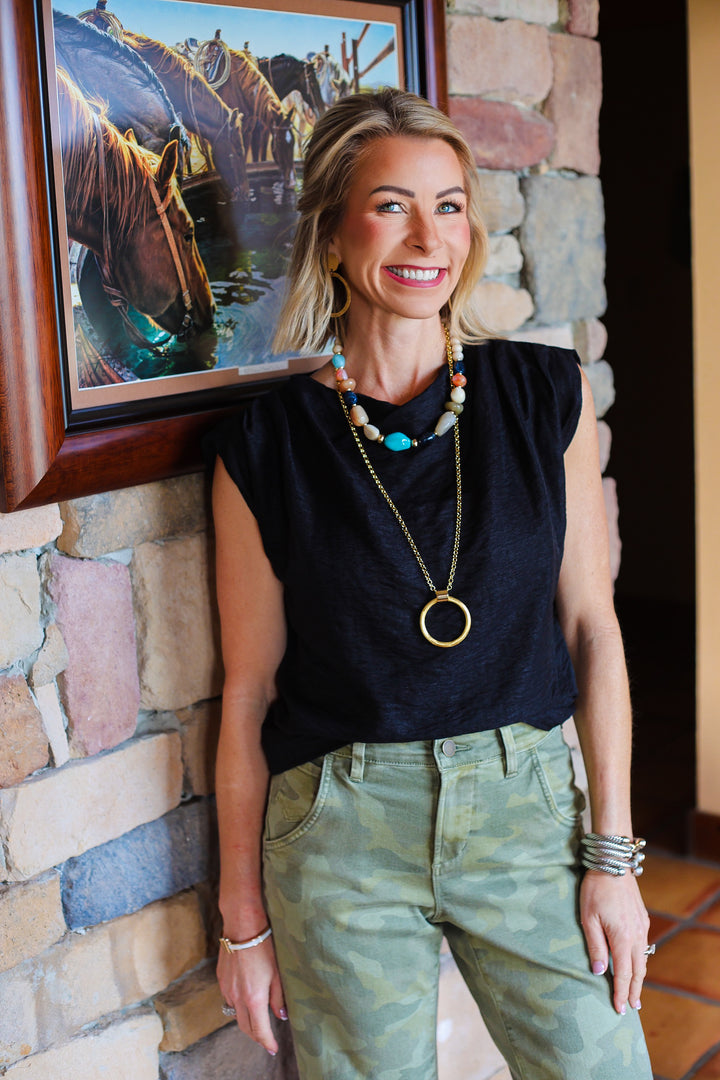 The Seraphine Drape Top – Black