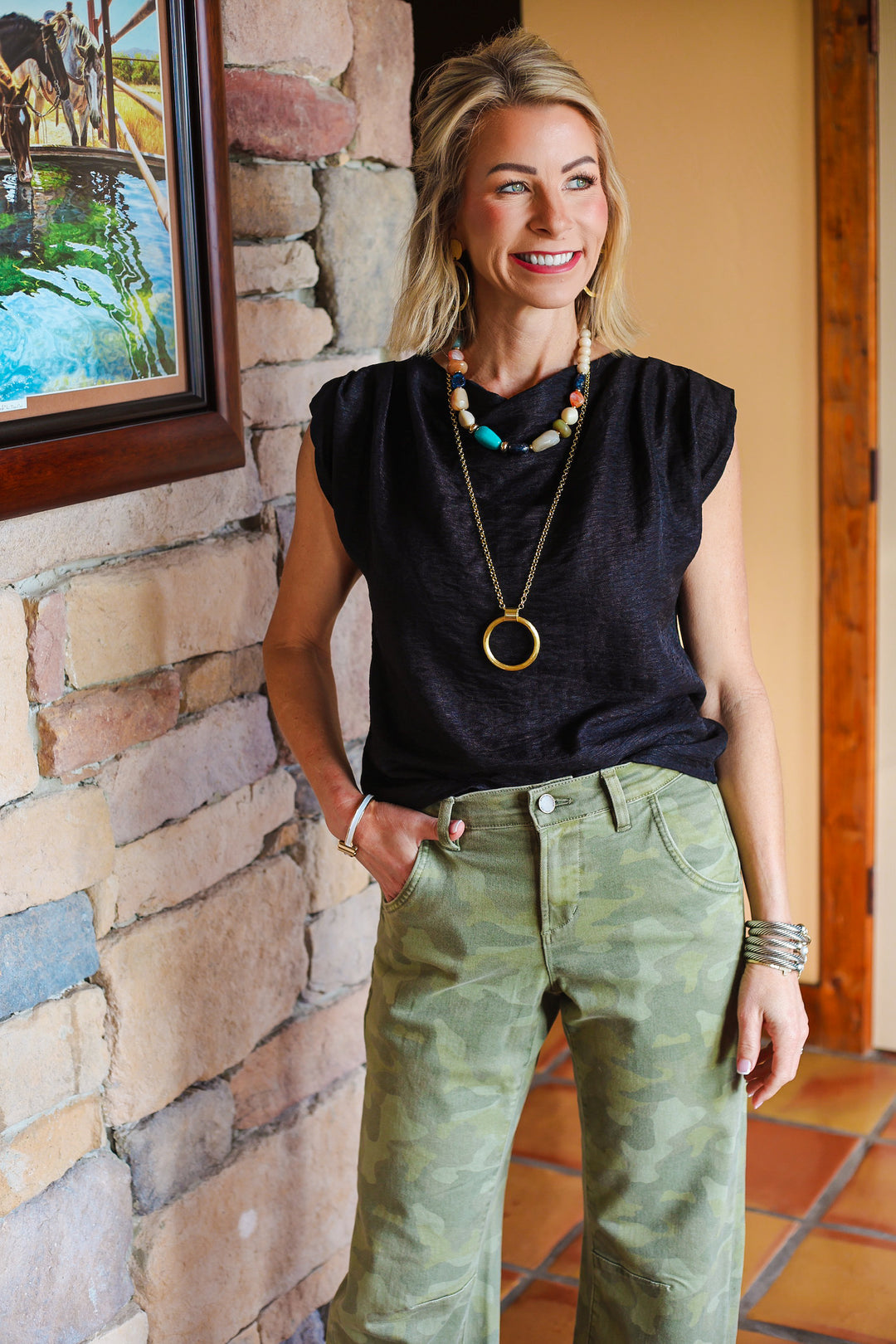 The Seraphine Drape Top – Black