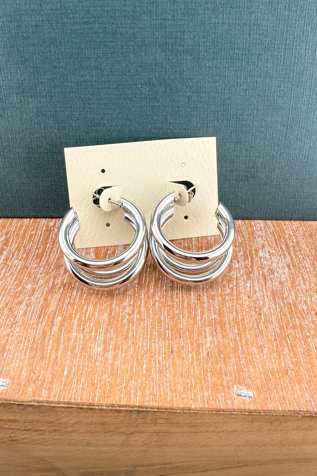 14K Dipped Triple Hoop
