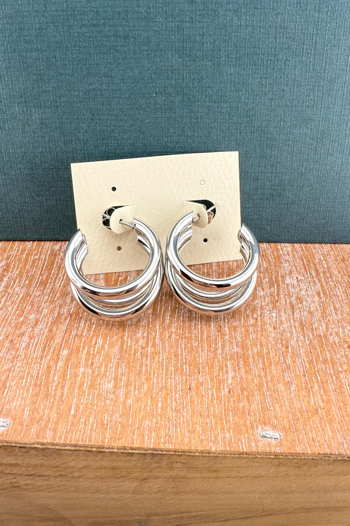 14K Dipped Triple Hoop