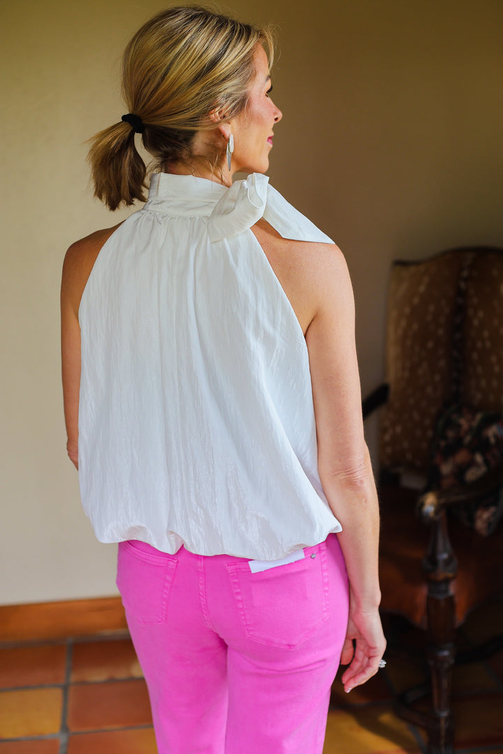 The Valette Tie Blouse – White