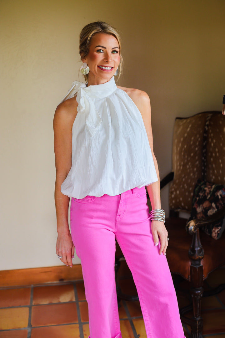 The Valette Tie Blouse – White