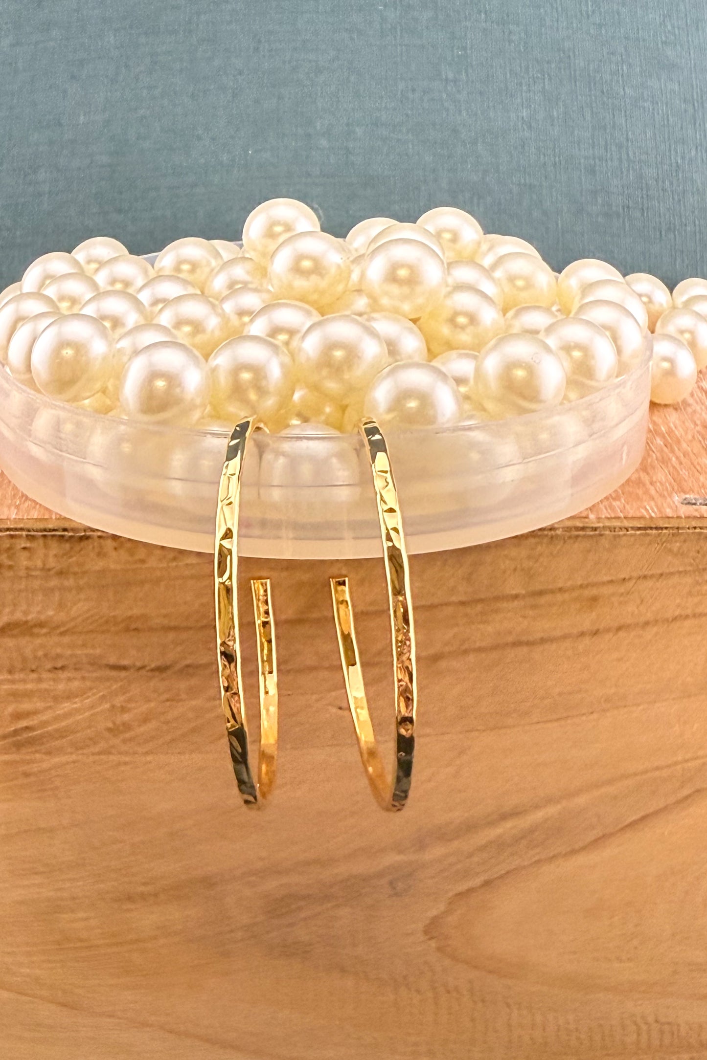 The Jo Petite Hammered Hoop