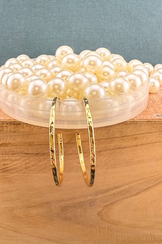 The Jo Petite Hammered Hoop