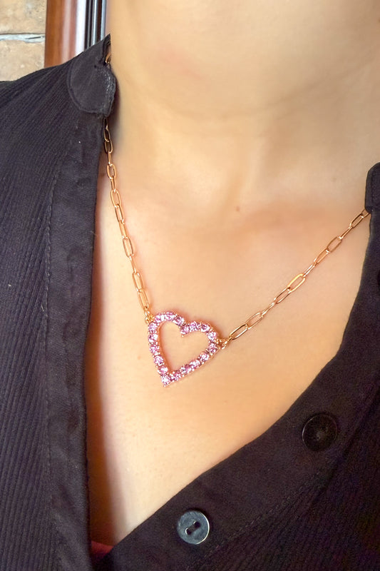 The Blush Heart Sparkle Necklace