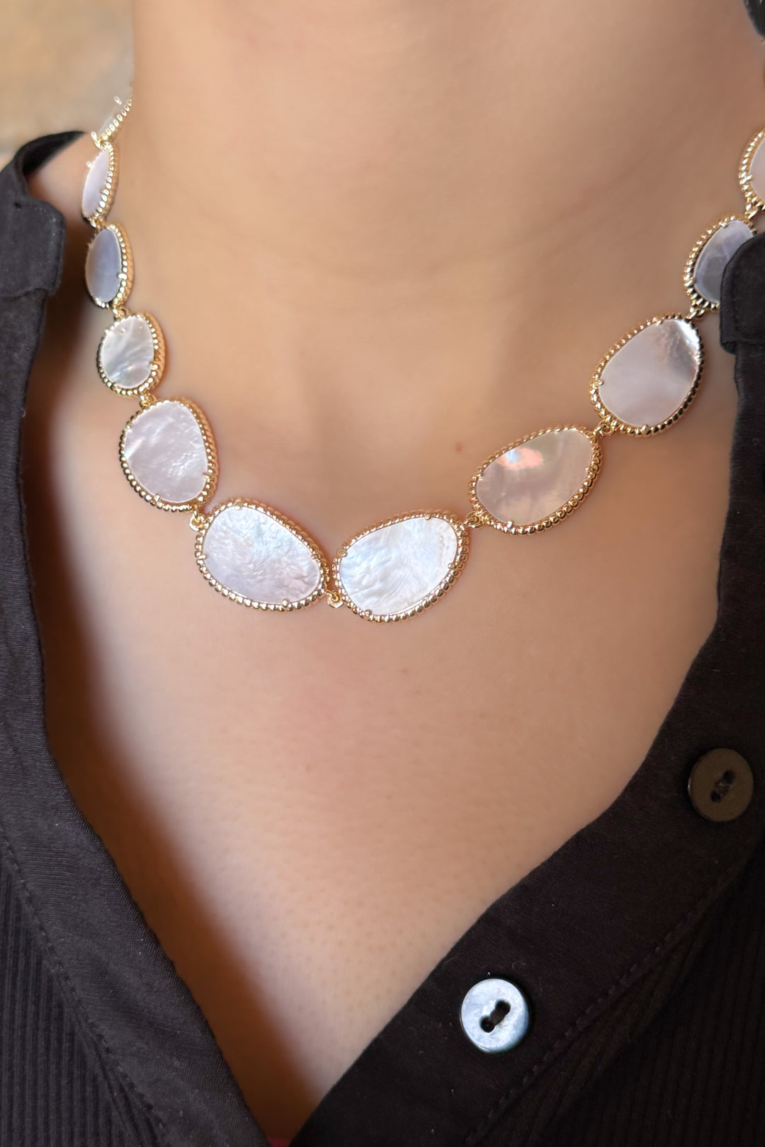 The Celeste Pearl Link Necklace