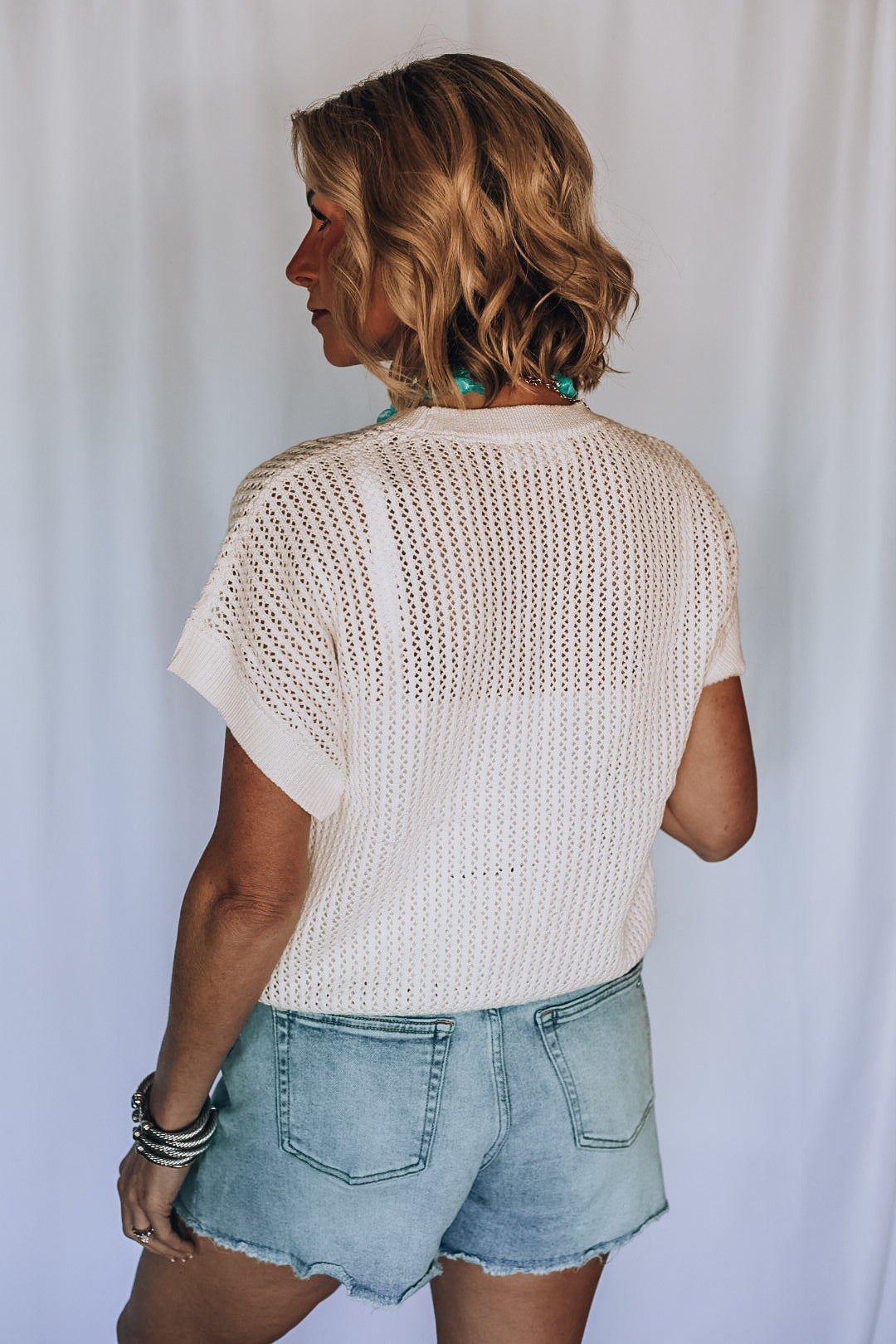 The Open Knit Top – Cream
