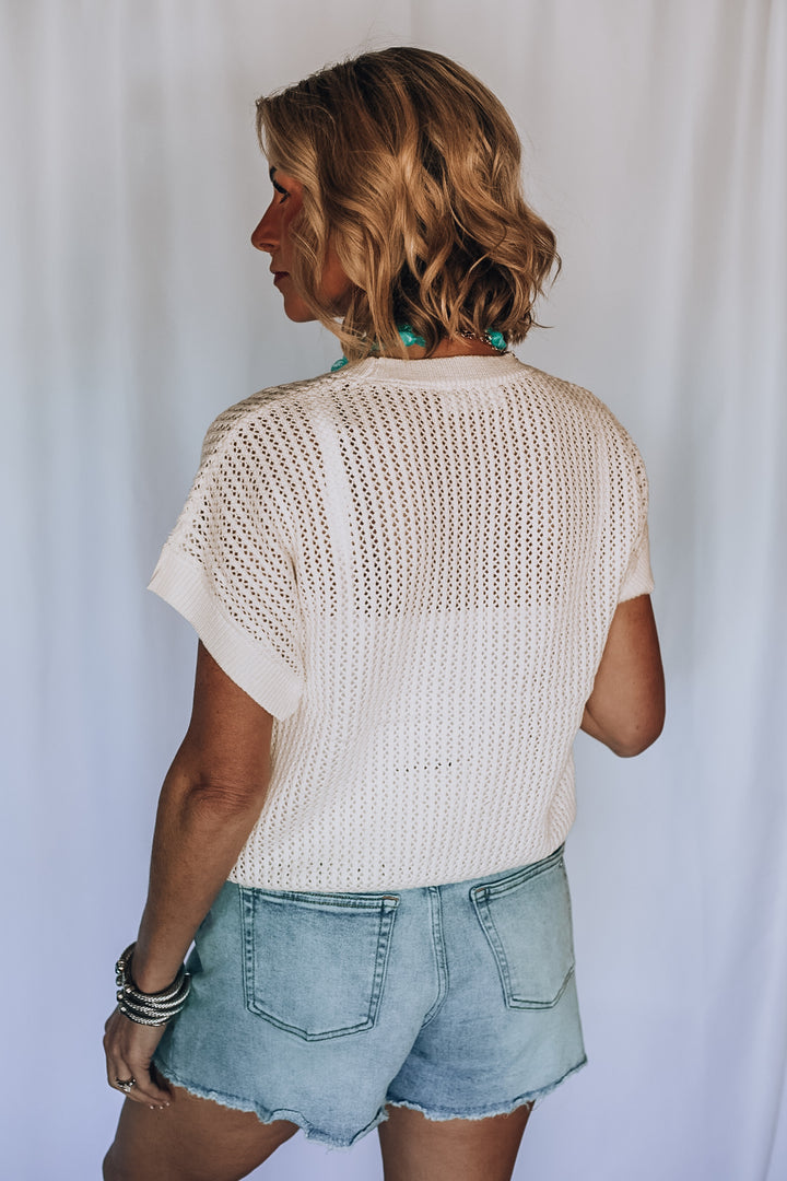 The Open Knit Top – Cream