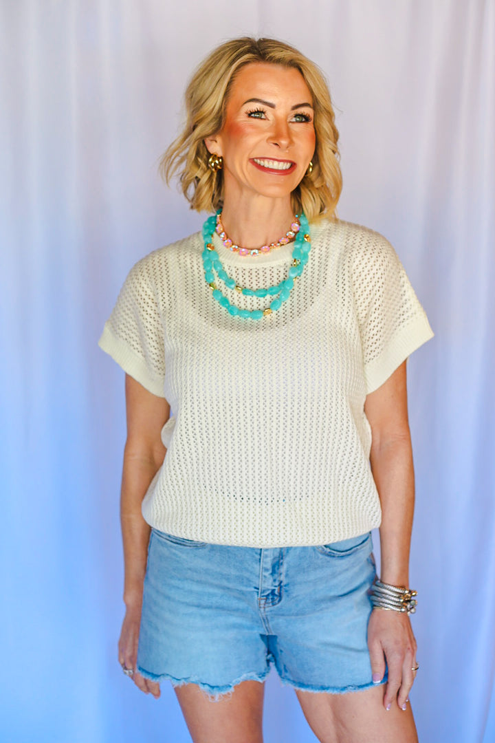 The Open Knit Top – Cream