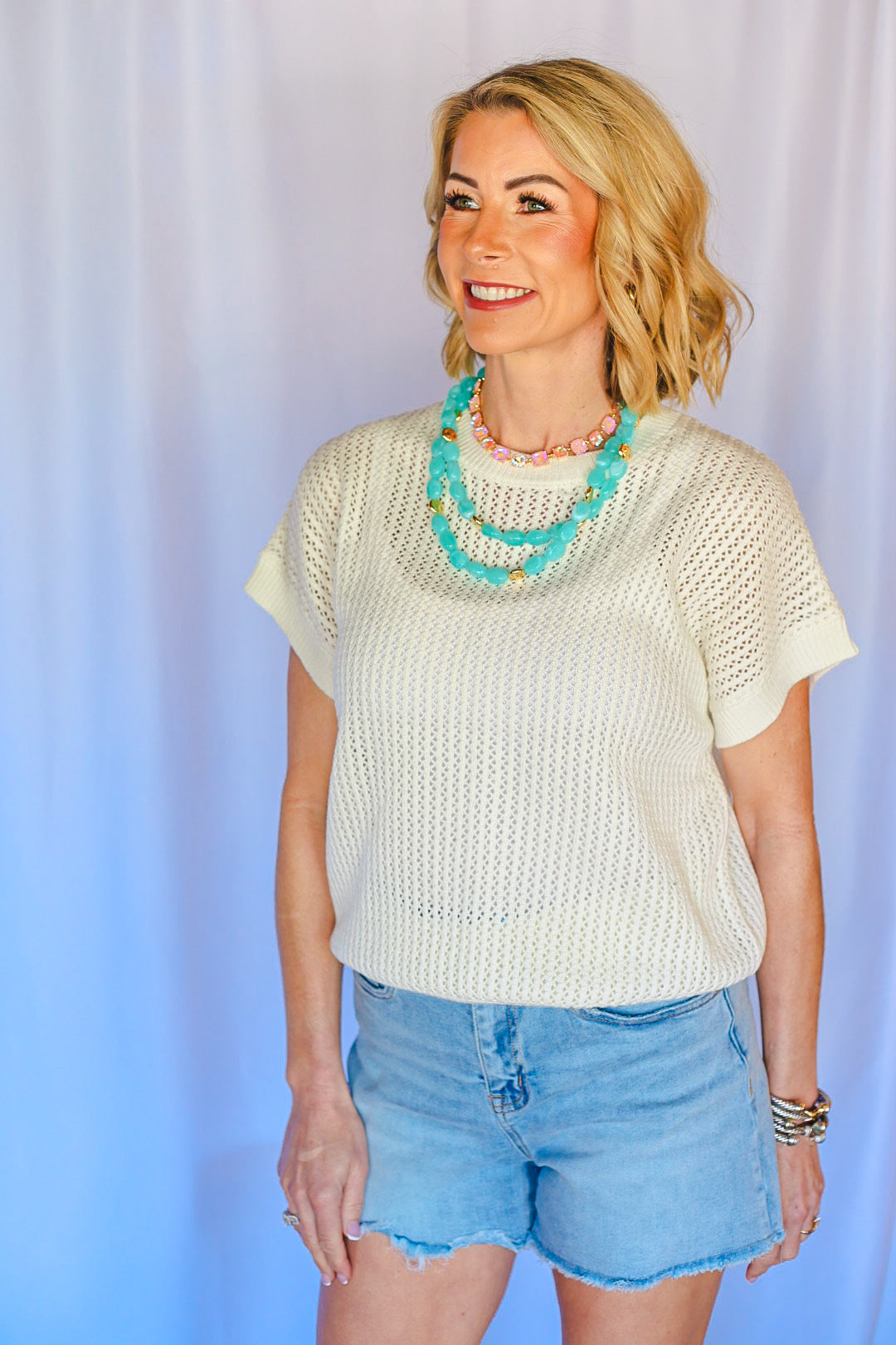 The Open Knit Top – Cream