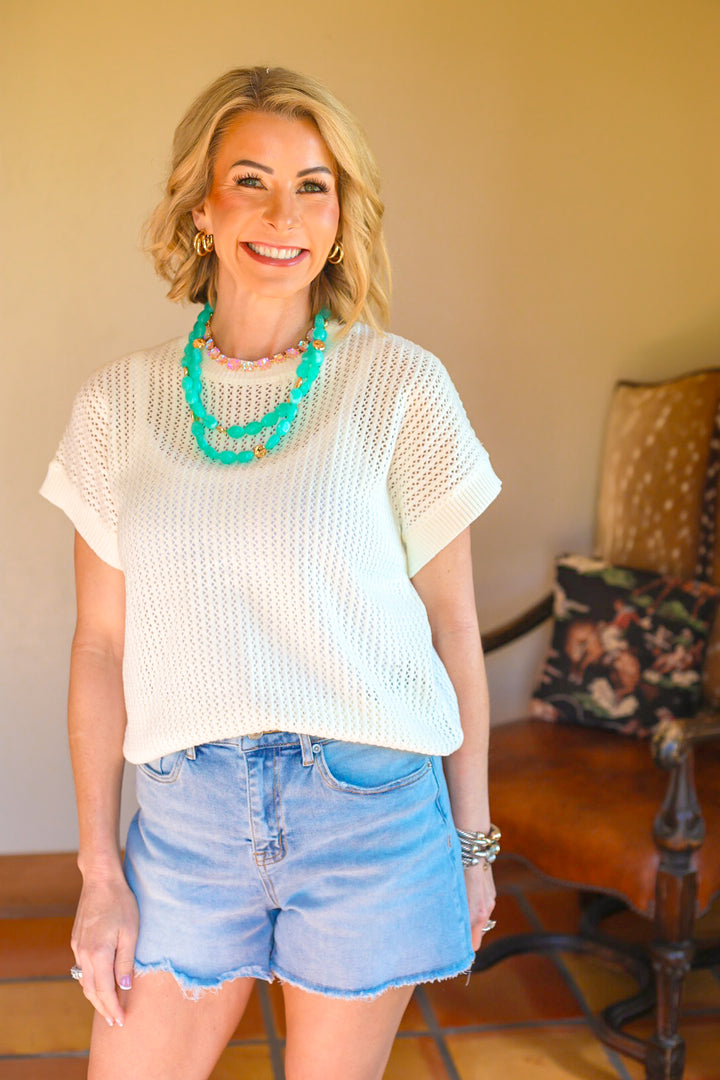 The Open Knit Top – Cream