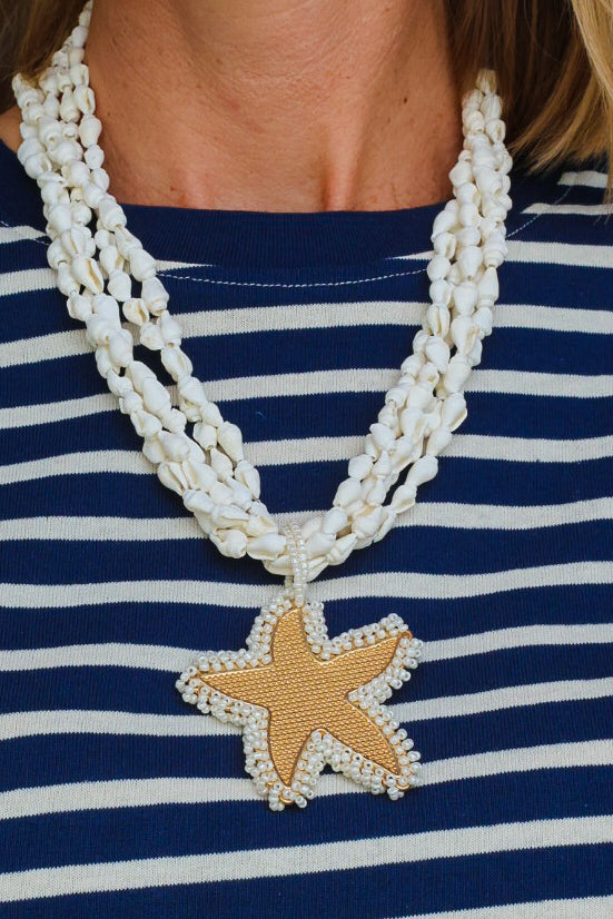 The Maris Shell Starfish Necklace – Ivory