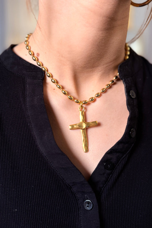 The Sculpted Cross Necklace