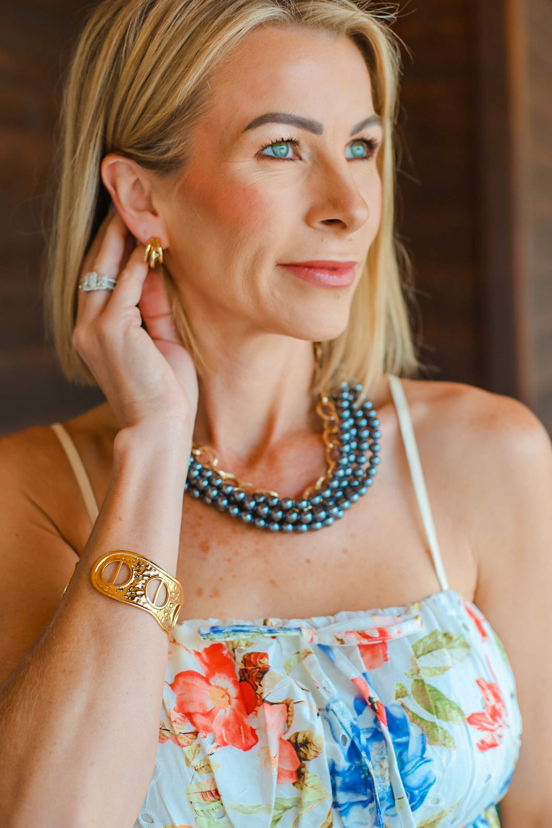 The Harbor Pearl Necklace Set – Denim Blue