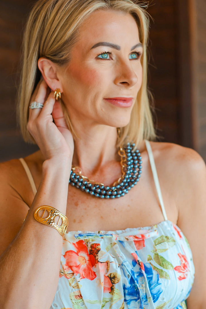 The Harbor Pearl Necklace Set – Denim Blue