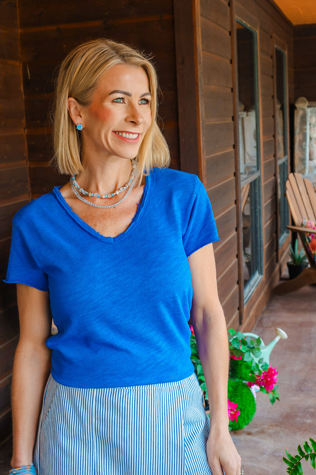 Dear John Vanya Tee - Dazzling Blue