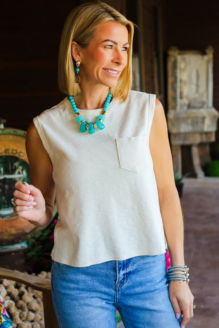 Harbor Pocket Tank - Cream