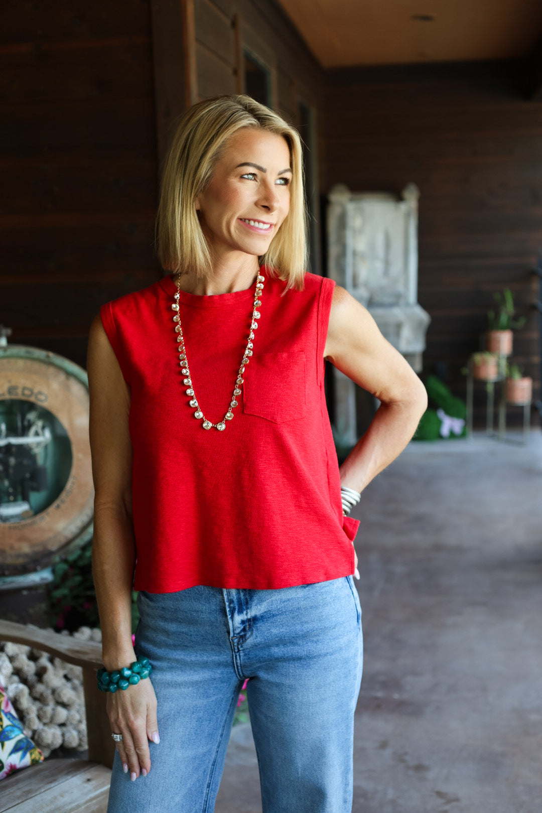 Harbor Pocket Tank - Red
