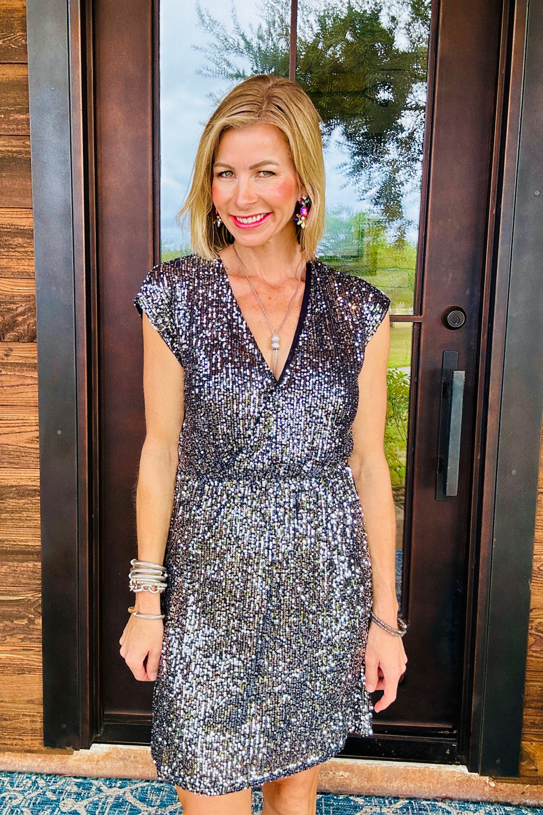 occasion by dex sequin midi dress Luxe Occasions Sequin Midi Dress - Black