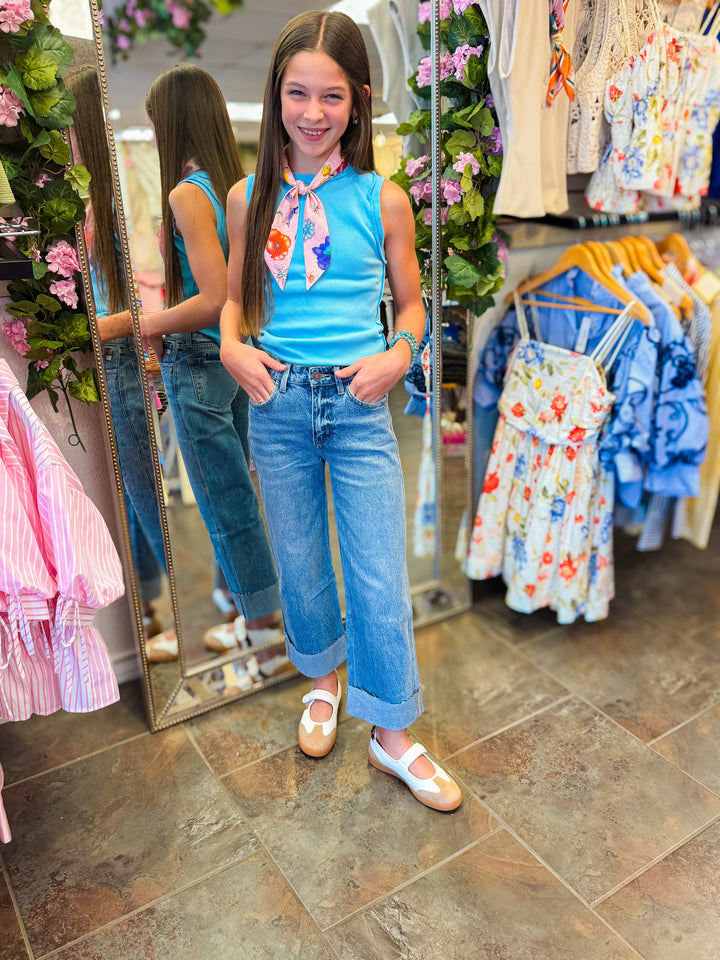 KanCan Youth 90’s Cropped Wide Leg Jeans