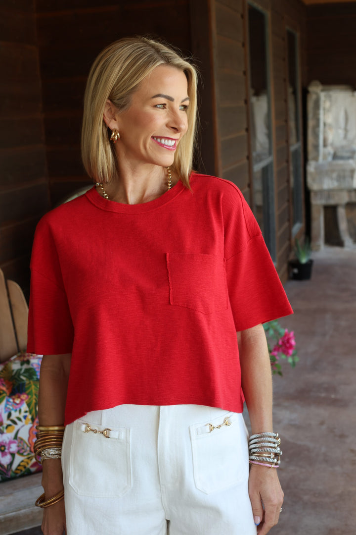 The Daybreak Pocket Tee – Red