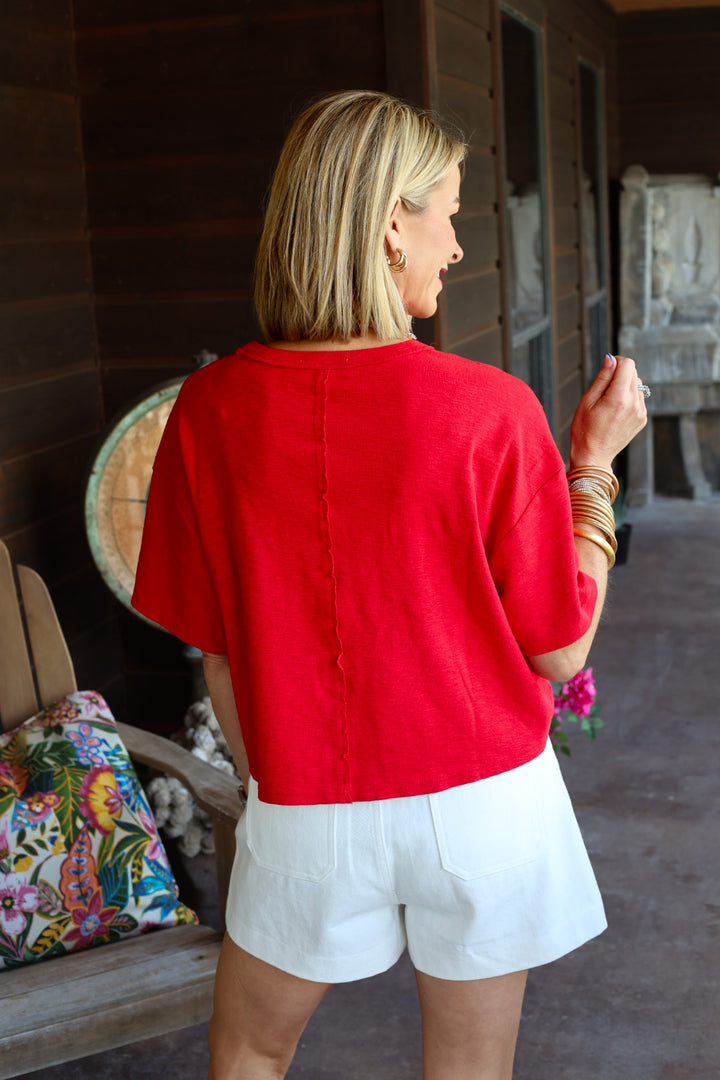 The Daybreak Pocket Tee – Red
