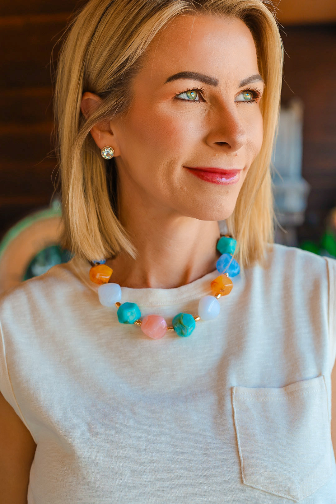 The Maribel Stone Necklace – Multi