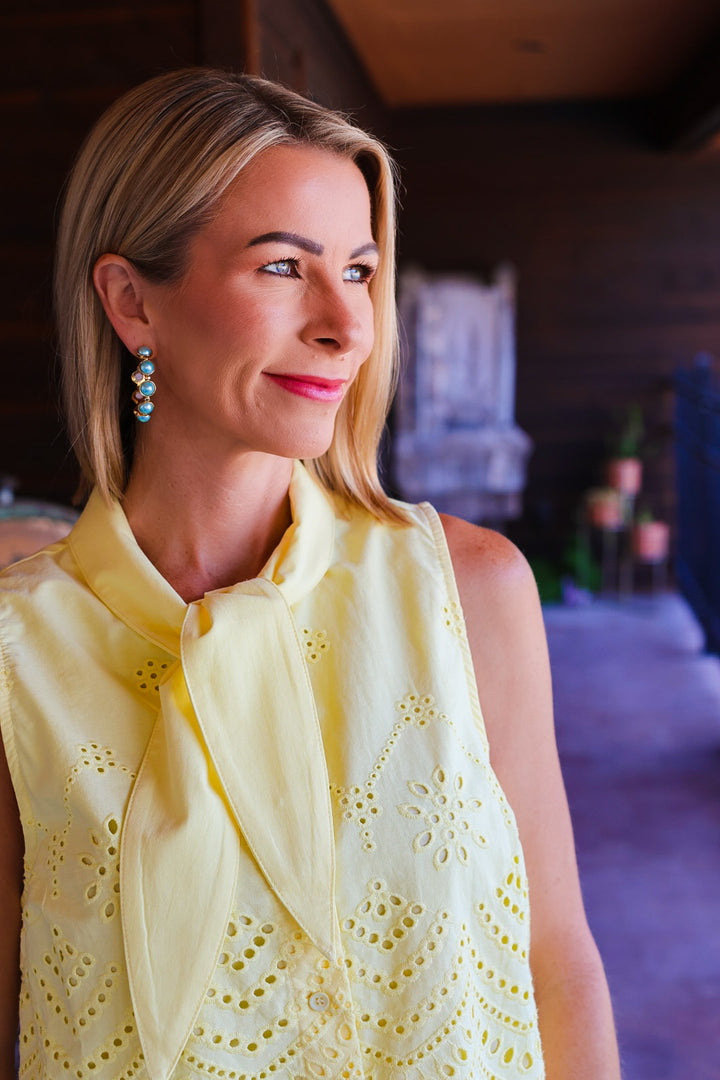 The Limoncello Eyelet Tie Top