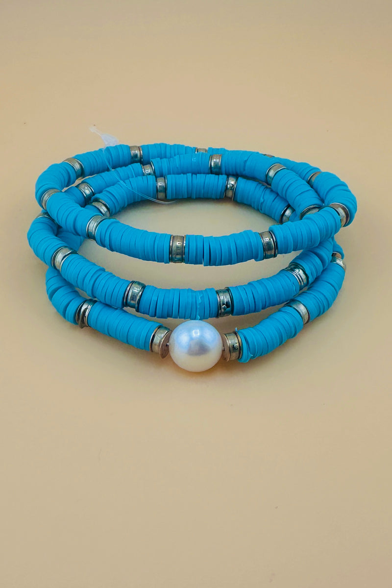 Turquoise/Gold/Pearl Bracelets
