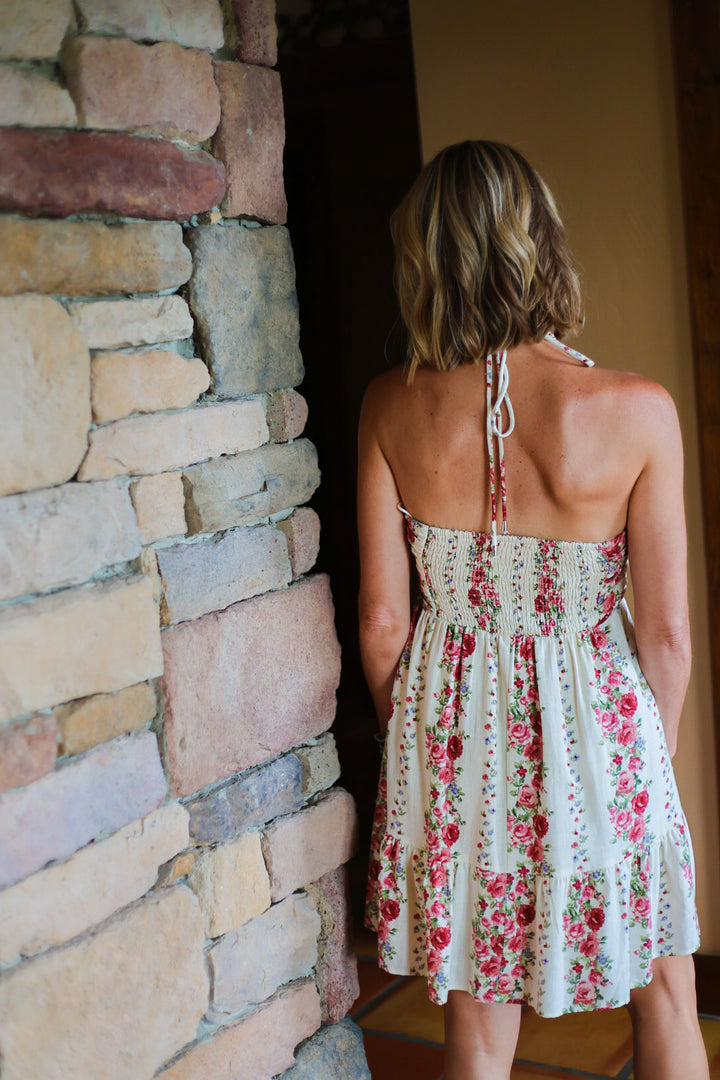 The Sweet Meadow Halter Dress – Floral