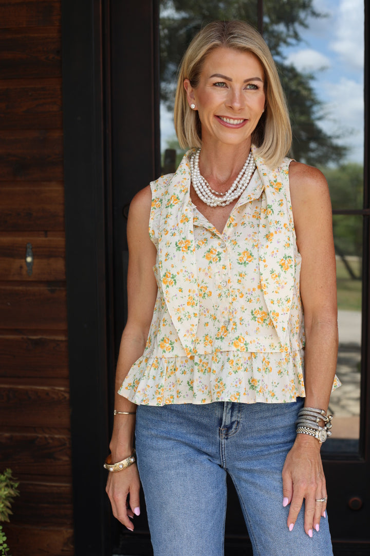 The Buttercup Bloom Peplum Top