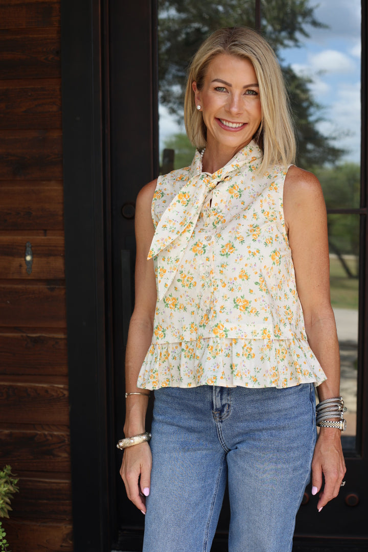 The Buttercup Bloom Peplum Top