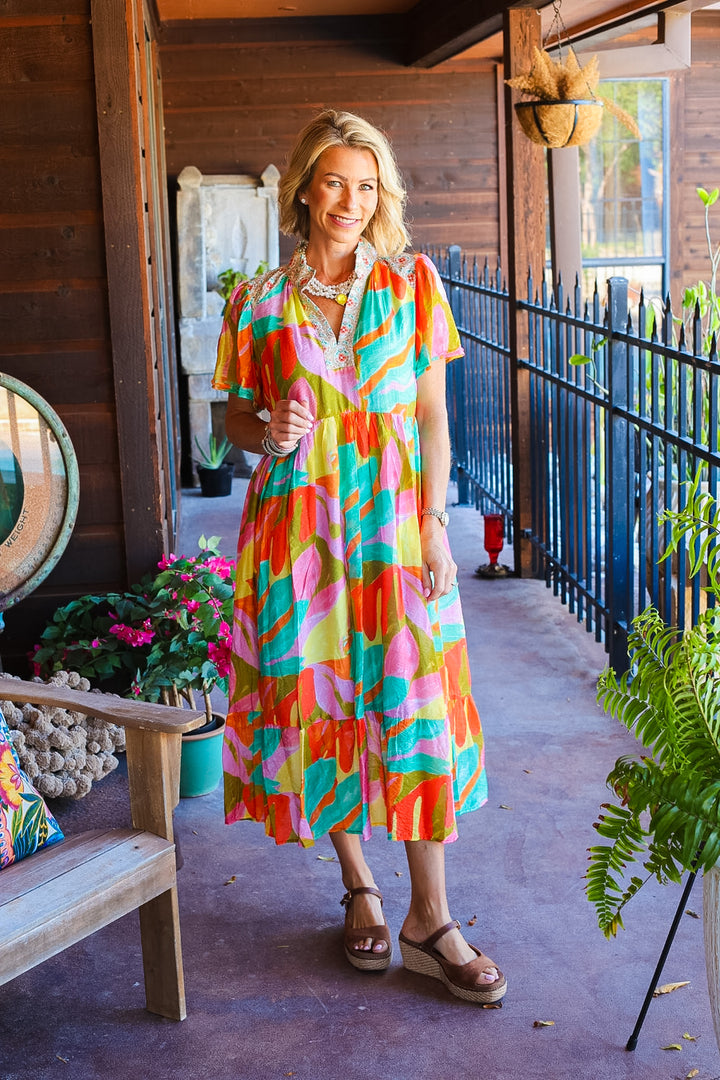 The Tropical Breeze Midi Dress