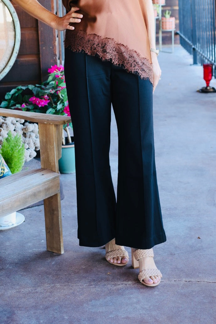 The Essential High Rise Flare Pants – Black