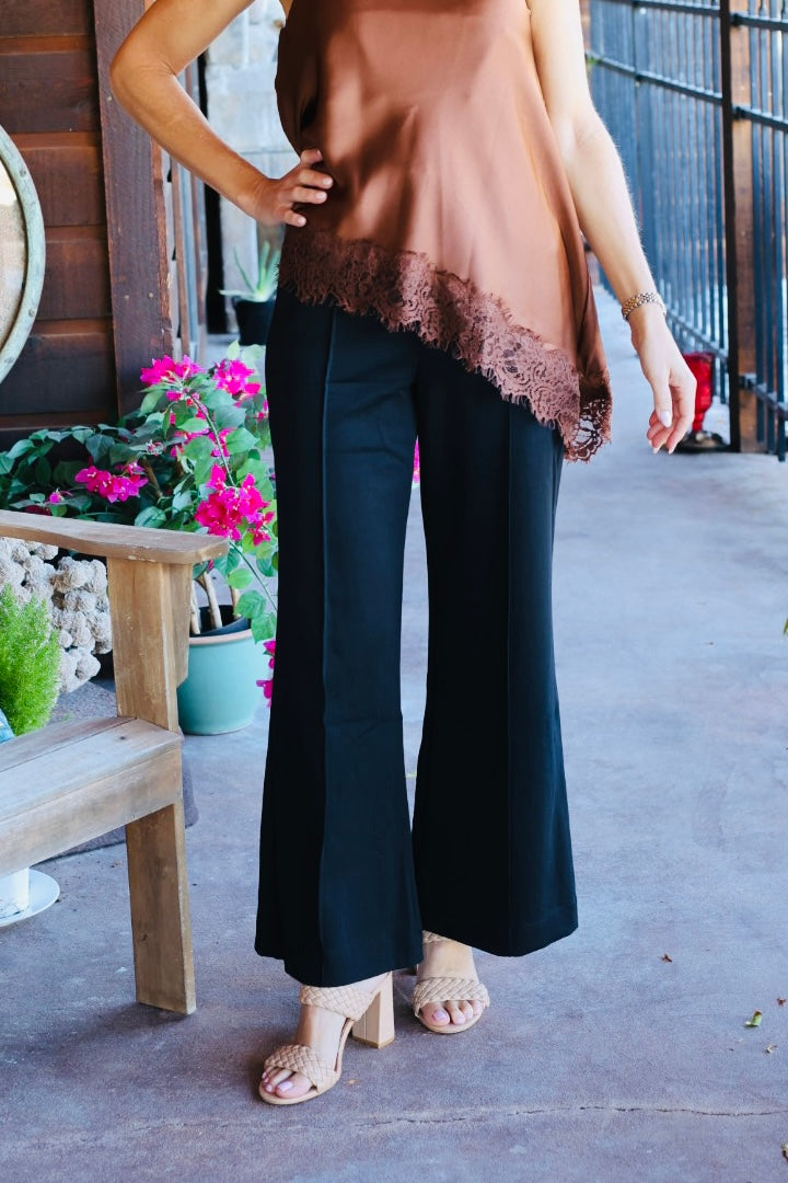 The Essential High Rise Flare Pants – Black