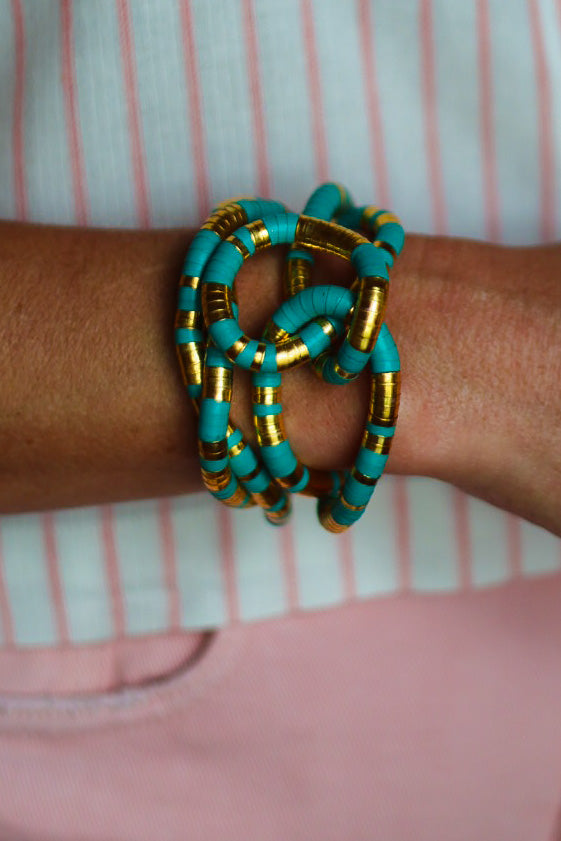 The Camille Luxe Wrap Necklace – Turquoise &amp; Gold