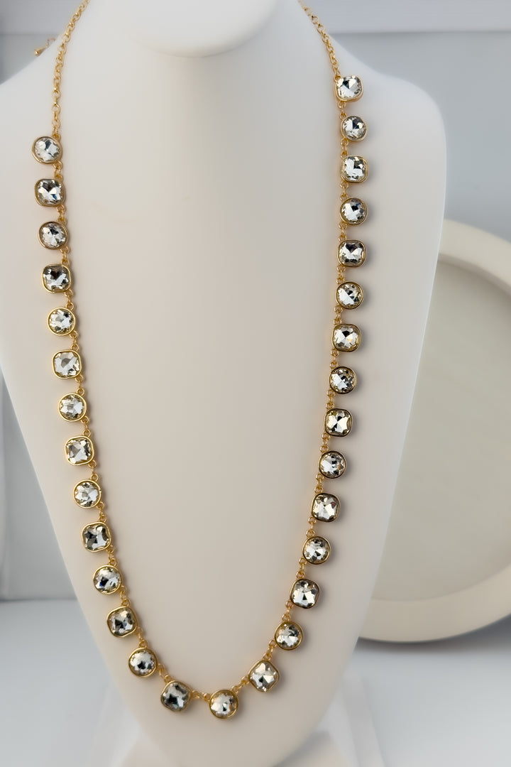 The Delaney Crystal Strand Necklace – Gold