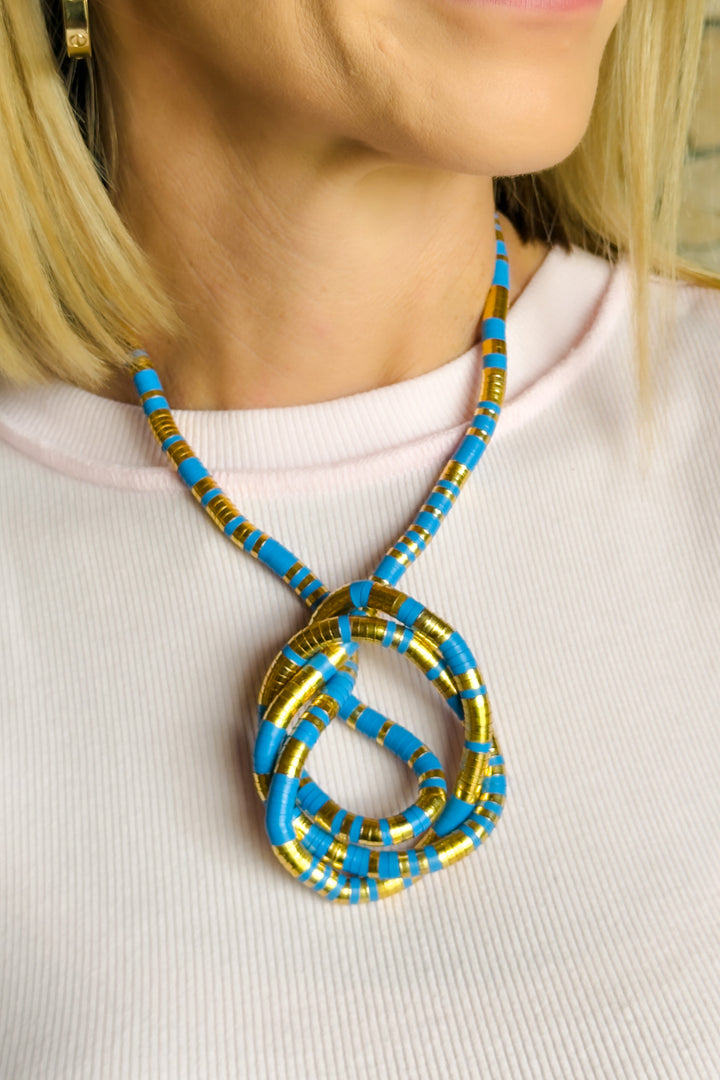 The Camille Luxe Wrap Necklace – Blue &amp; Gold