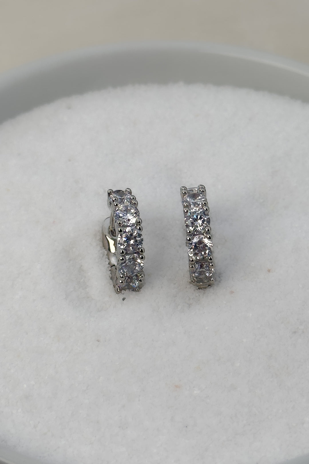 The 14K Dipped Luxe Crystal Huggie Earrings