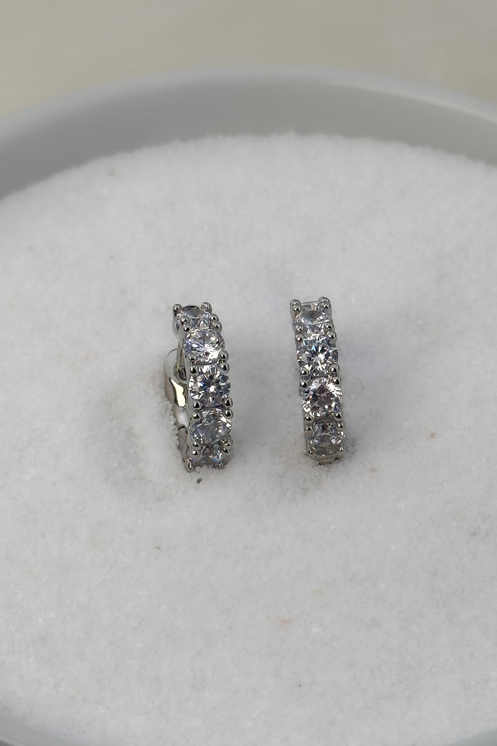 The 14K Dipped Luxe Crystal Huggie Earrings