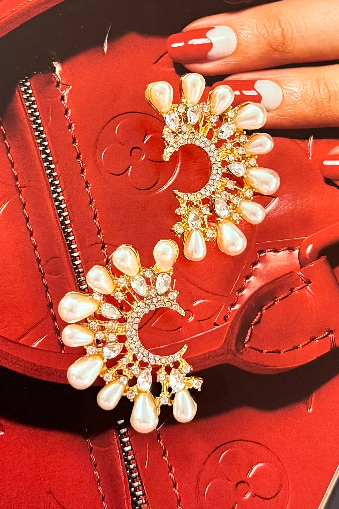 Pearl Fan Statement Earring