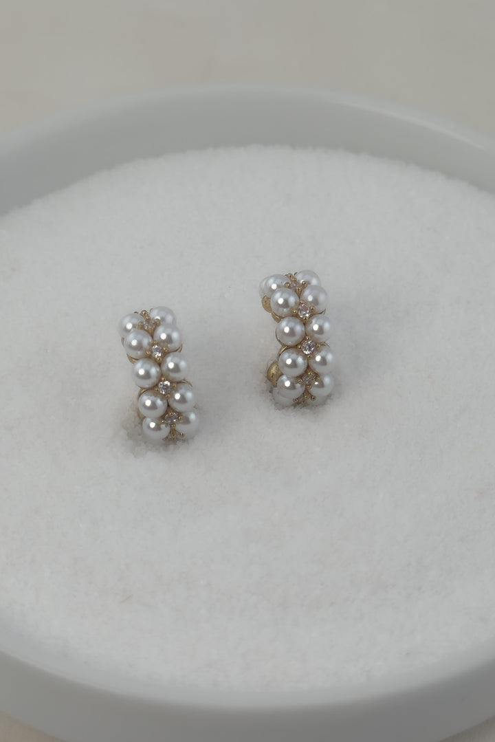 The Everly Pearl Luxe Huggie Earrings