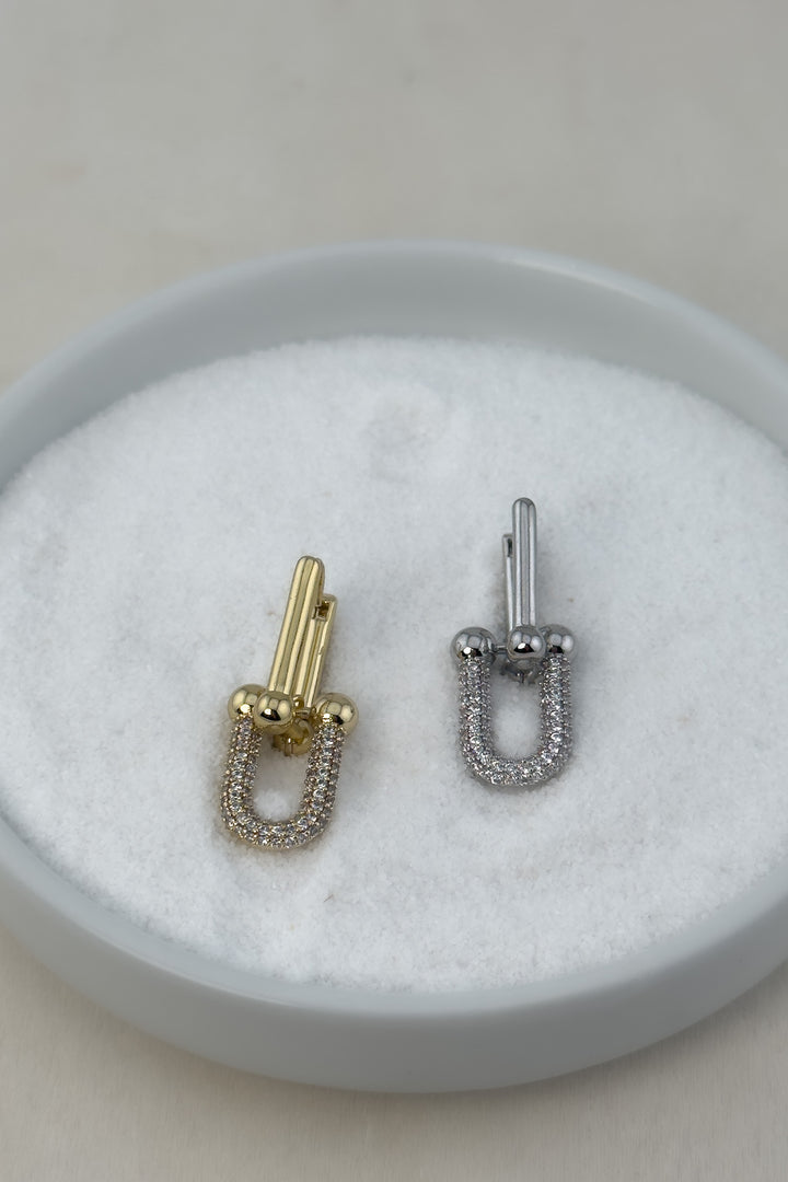 The Luxe Lock Crystal Earrings