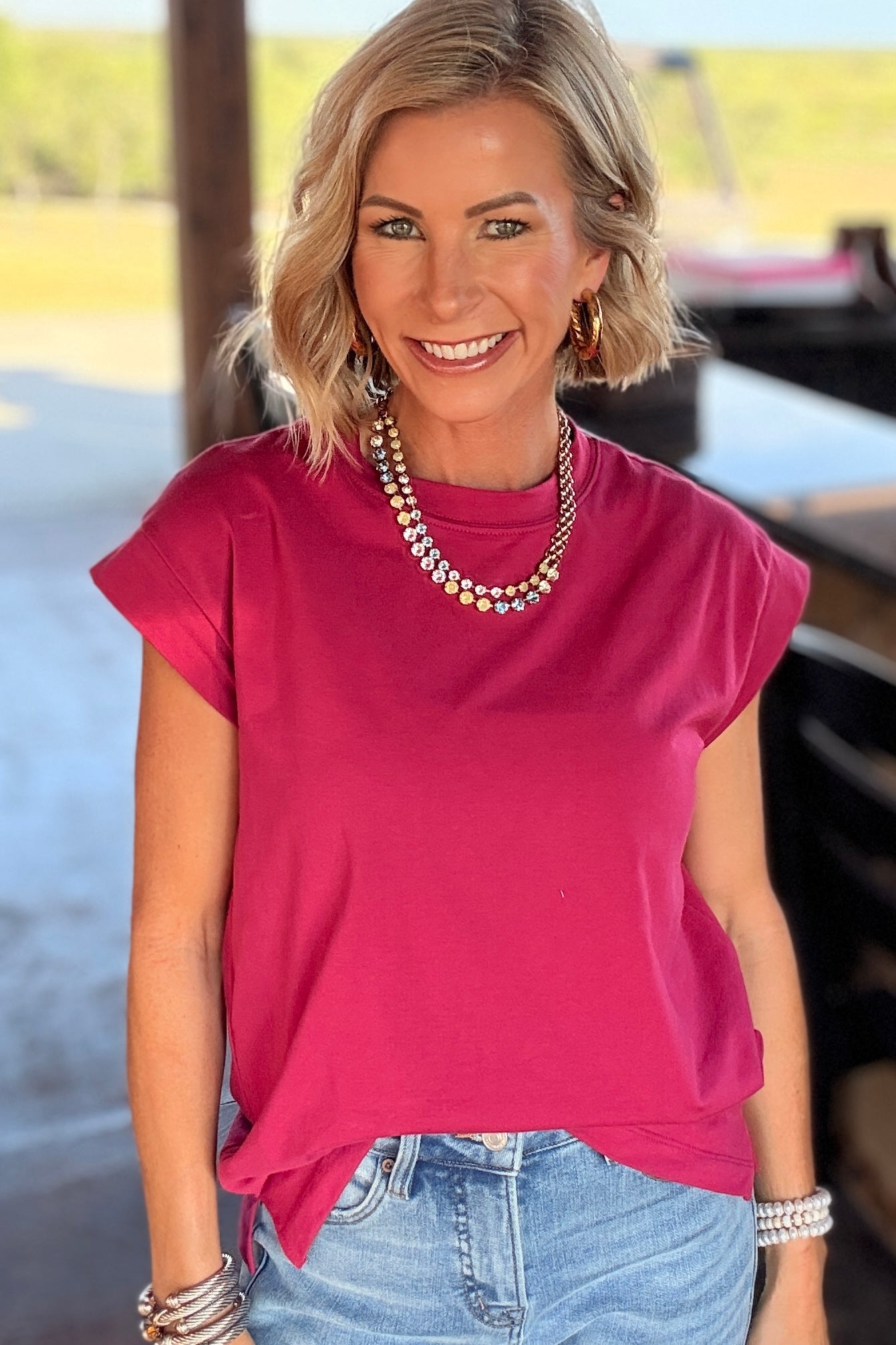 The Mila Rolled Sleeve Tee