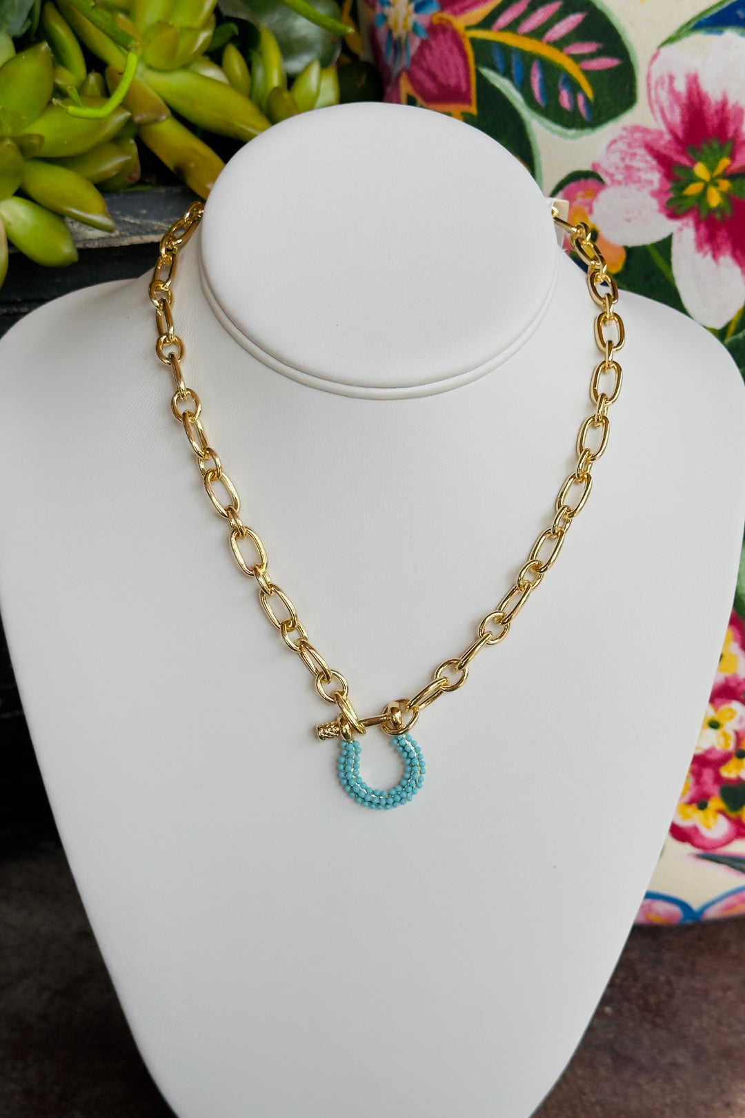 The Turquoise Horseshoe Toggle Necklace