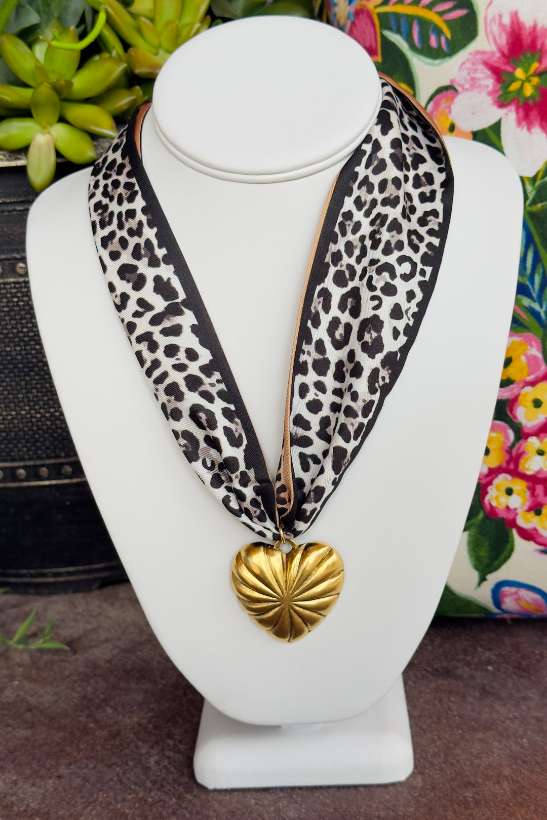The Bar E Wild Heart Scarf Necklace