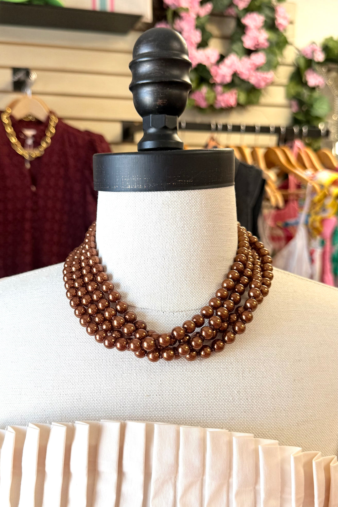 The Margot Pearl Necklace - Bronze